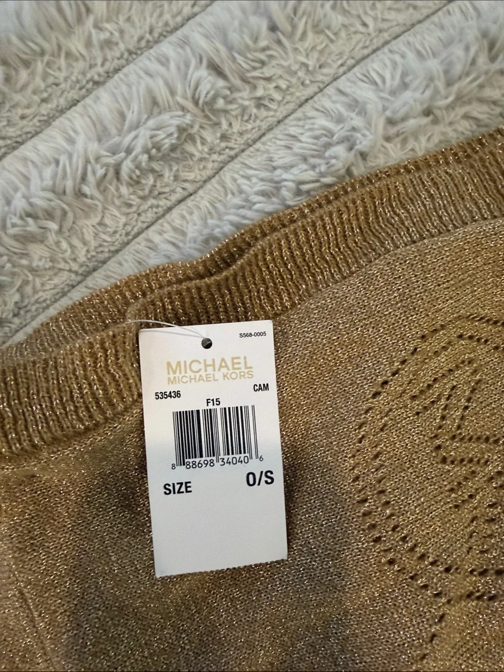 Michael Kors Beige Logo-Embellished Knit Mini Skirt